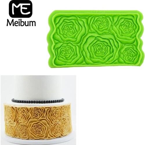 Meibum Rose Petal Silicone Fondant Cake Mold Birthday Wedding Party Paste Sugar Craft Border Decorating Mould Bake Tools