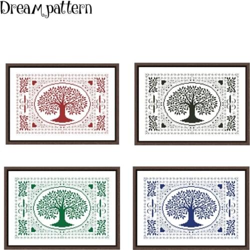 Lisas tree cross stitch kit small pattern peony package 18ct 14ct 11ct cloth cotton thread embroidery DIY handmade needlework