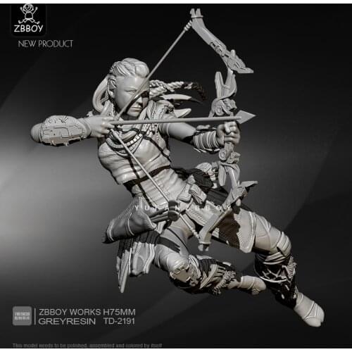 75mm Resin Figure Kits Future Female Shooter Resin Soldier Self-assembled TD-2191