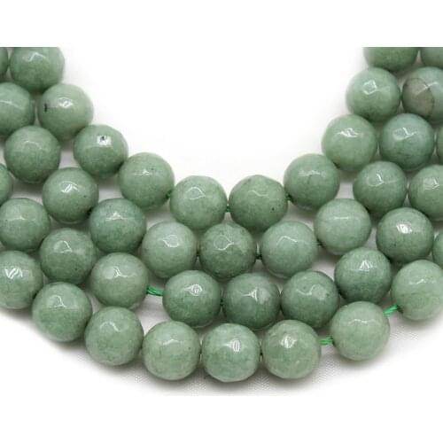 Natural Faceted Green Aventurine Stone Round Loose Spacer Beads 8MM 15" Strand Pick Size For Jewelry Making DIY Bracelet