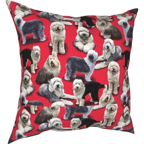 The Old English Sheepdog Throw Pillow Cover Cushions for Sofa Bobtail Dog Fashion Pillowcase