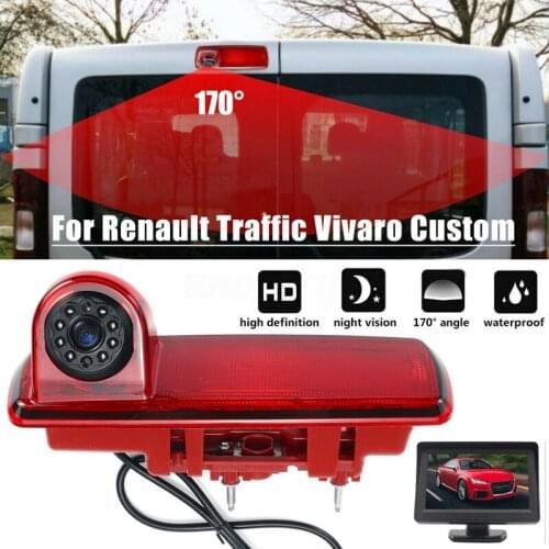 NEW-170 degree Backup RearView Camera Brake Light & 4.3Inch Monitor for Renault Trafic Opel/Vaxhall Vivara Custom 2014