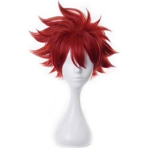 Anime SK∞ Reki Cosplay Wig Red Short Straight Heat Resistant Hair Adult Halloween Role Play SK8 the Infinity SK Eight