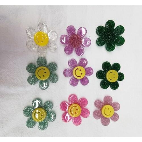 20pcs 30mm korea diy smile face flower.sunflower smiley face pendant.forchain necklace jewelry making accessories charm 2021 new