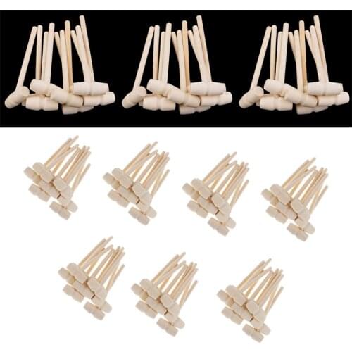 Prettyia 100pcs Mini Wooden Hammer Balls Toy Pounder Replacement Wood Mallet