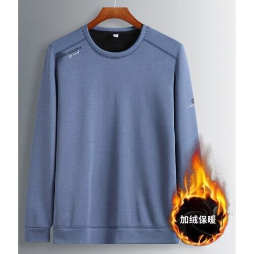 Plus size 8XL Autumn winter 2020 new mens long sleeve T-shirt Plush thickened base coat mens youth fashion brand t-shirt men