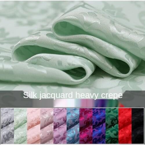Mulberry Silk Pure Real Crepe Fabric By The Meter for Cheongsam Dress Skirt Fabrics Chinese Thin Jacquard Printed Brocade Sewing