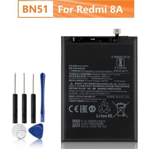 Replacement Battery BN51 For Xiaomi Redmi 8 Redmi 8A Redmi8 BN51 Replacement Phone Battery 5000mAh With Free Tools