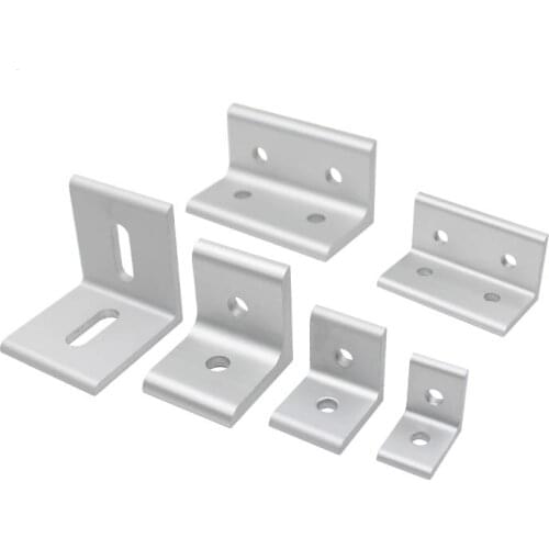 6 8 12 16 Holes L type 90 Degree 20/30/40/60/80 connector Corner Angle Bracket Connection Joint Strip for Aluminum Profile