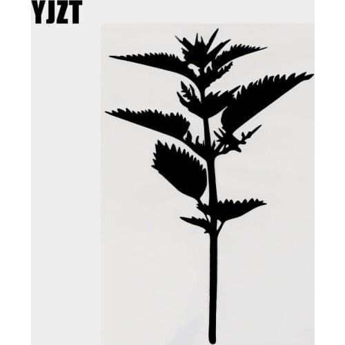 YJZT 10.3CM×15.5CM Personality Plants Flowers Vinyl Decor Car Sticker Decal Black/Silver 18B-0198
