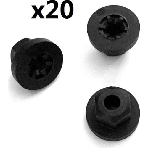 20pcs Exterior Plastic Body Nut Flange Clip 16131176747 For BMW E30 E32 E34 E36 / 7 Series 738, 740, 750 / Mercedes