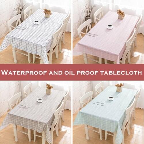 Waterproof And Oil-proof Tablecloth With Simple Checkered Pattern 137x90cm PVC Wash-free Home Furnishing For Stand Table Tapete