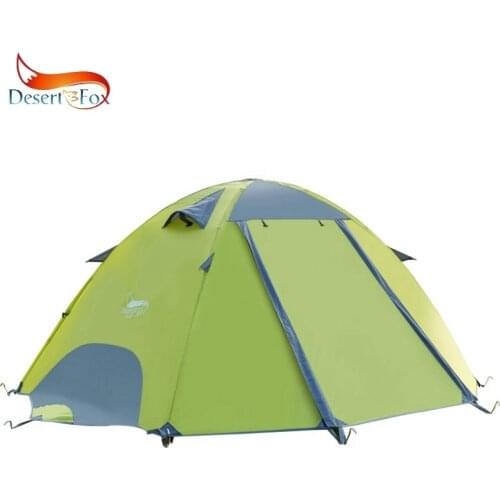 Desert Fox Backpacking Waterproof Tent, 2-3 Person Fiberglass Poles Double Layer Family Camping Instant Setup Tent for Hiking