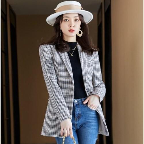 High Quality Fabric Formal Women Blazers Jackets Coat Autumn Winter OL Styles Office Ladies Outwear Tops Blaser Plus Size 4XL