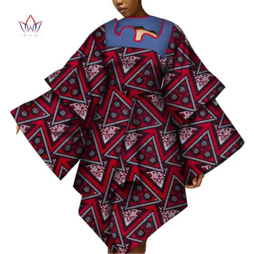 Bazin Riche African Big Sleeve Multilayer Dresses for Women Dashiki Print Dresses Vestidos Party African Women Clothing WY9311