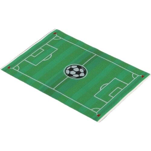 1/12 Scale Miniature Floor Covering Football Field Rug Embroidery Cloth Mat for Dollhouse Room Garden Decor