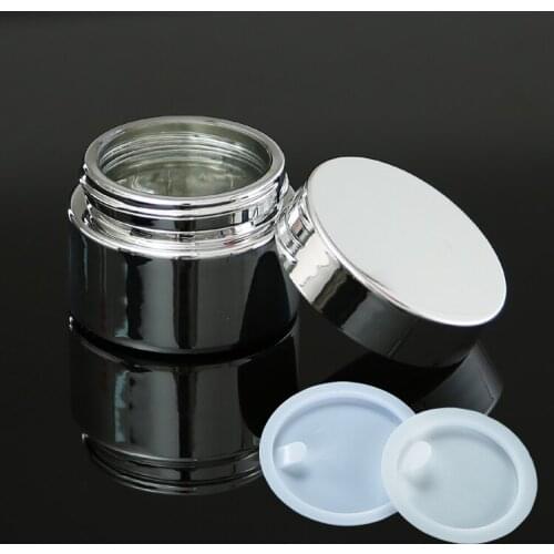 10pcs 5g/10g/20g/30g/50g Empty GLass Gold SILVER Cosmetic Jars Makeup Container Lotion Bottle Vials Face Cream Sample Pots