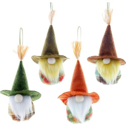4pcs/set Harvest Festival Gnome Doll Plush Faceless Dwarf Doll Ornament For Thanksgiving Day Hanging Decoration