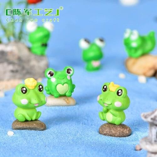 6pcs Cute Frog Animal Miniature Fairy Garden Ornament DIY Glass Decor Small Stuff Figurine Statue Model Craft Home Decoration