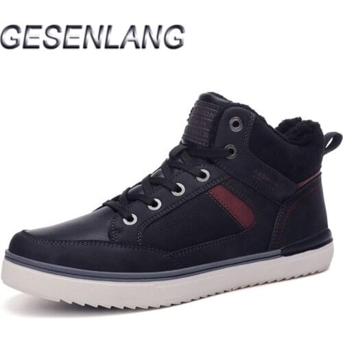 Winter Mens Walking Shoes Fur Lined High Top Warm Comfortable Casual Snow Boots Anti-Skid Wear Resistant Outdoor Male Sneakers