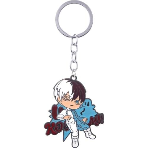 Japan Anime My Hero Academia Todoroki Shoto Cartoon Cute Enamel Alloy Keychain Keyring Key Chains Accessories Gift