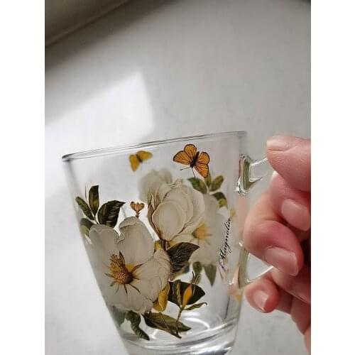 1PC 10x8cm Capacity 320ml Milk cup wine cup tea cup withstand 120 ℃ heat glass cup