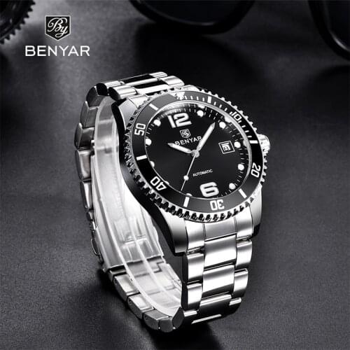 NEW BENYAR Brand Luxury Tourbillon Automatic Mechanical Watch Men stainless Steel Waterproof Business Men Mechanical Watches