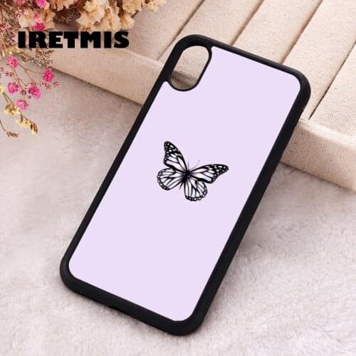 Iretmis 5 5S SE 2020 Phone Cover Cases for iPhone 6 6S 7 8 Plus X Xs Max XR 11 12 MINI Pro Rubber Silicone One Butterfly