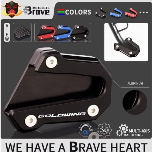 For HONDA GL1800 Goldwing 1800 GL 1800 2018 2019 2020 2021 Motorcycle CNC Kickstand Foot Side Stand Extension Pad Support Plate