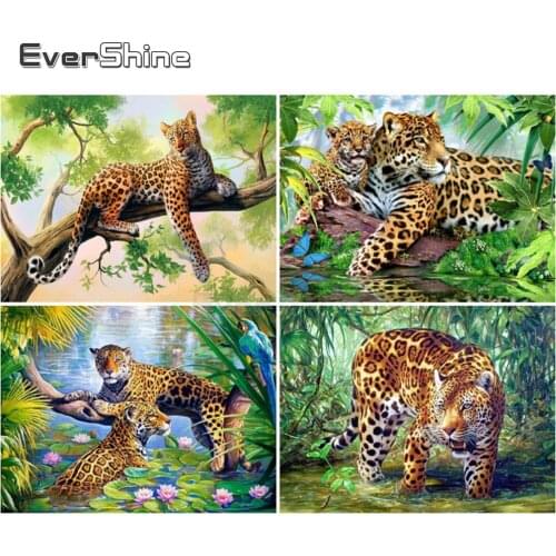 EverShine Diamond Painting Full Square Animals Bead Picture Kits Diamond Embroidery Sale Cheetah Cross Stitch Handwork Art Gift