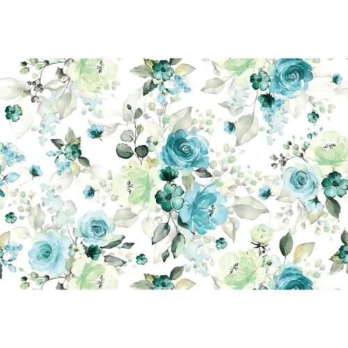 Plants Backdrop Green and Blue Flowers Photography Background Celebration Photo Booth Studio Decor