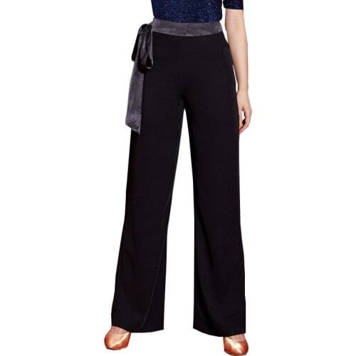 HCdance Modern dance pants new female Latin dance pants national standard dance ballroom dance practice wide-leg trousers -K4428