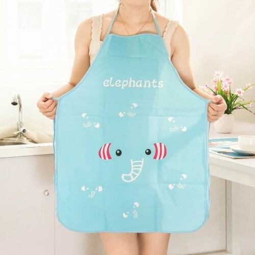 Cute Cartoon Elephant Kitchen Apron for Men Women Home Cleaning Tools Waterproof Apron Easy to Clean House