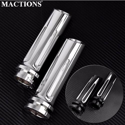 Motorcycle Universal Hand Grips Aluminum Handlebar Black/Chrome For Harley Sportster XL883 1200 Softail Touring For Dyna Custom