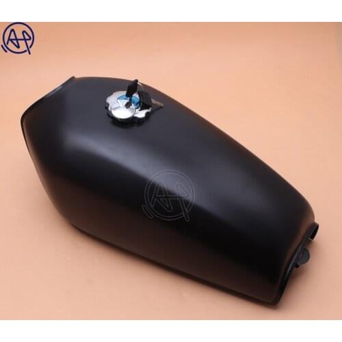 Motorcycle 9L Matte Black Cafe Racer Gas Capacity Tank Universal Fuel Tank + Thick Iron Cap Switch for Honda CG125 CG125S CG250