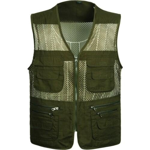 YuWaiJiaRen Mens Mesh Summer Vests Casual Waistcoat multi-pocket Men Regular Photographer Vests Director Army Military Vest