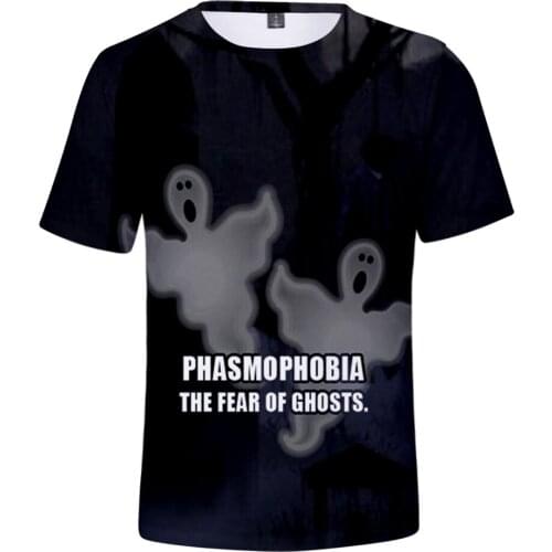 2020 New Horror Game phasmophobia 3D Print T-Shirt Men/Women Short Sleeve T Shirt fashion Streetwear