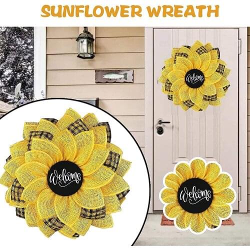 Sunflower Bumblebee Bee Day Garland Hanging Decoration Happy Honey Bee Day Mesh Supplies Wall Decor For Front Door Home Decor