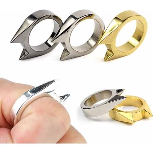 Portable Self-Defense Ring Finger EDC Defense Tool Survival Outdoor Emergency Glass Breaking Punk Rings Protector