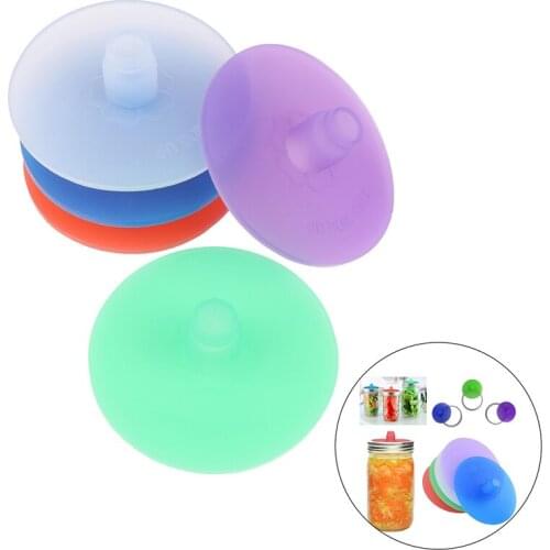 70mm Silicone Waterless Airlock Fermentation Lid For Wide Mouth Mason Jar Kitchen Fermentation Lid