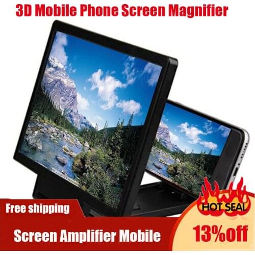 3D Mobile Phone Screen Magnifier HD Amplifying Stand Movie Video Foldable Desktop 8.2 inches Bracket Folding Phone Holder