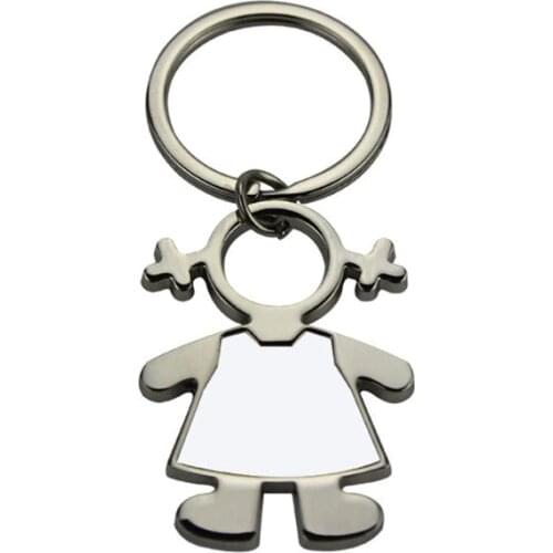 Sublimation metal blank keychains boy girl key ring hot transfer printing metal key ring diy materials 20pieces/lot