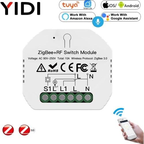 Smart Wall Light Switch Module Breaker, Tuya Smart Life ZigBee 3.0 APP Remote Control Switch, Work with Alexa Google Home,Mini