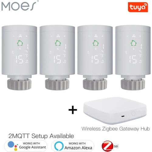 TRV ZigBee3.0 Smart Radiator Actuator Programmable Thermostatic Radiator Valve Temperature Controller Voice Control via Alexa
