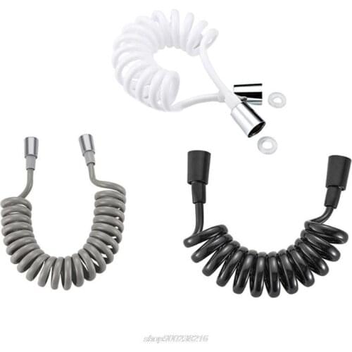 Retractable Spring Hose Flexible Telescopic Shower Hose for Handheld Shower Head Toilet Bidet Sprayer Black/ AG19 21 Dropship