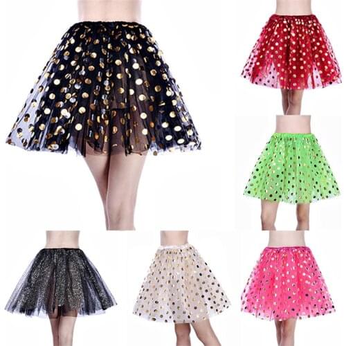 Tutu Skirt Sparkle Skirt Girls Princess Birthday Party Skirts Polka Dot Sequins Ballet Dance Skirt