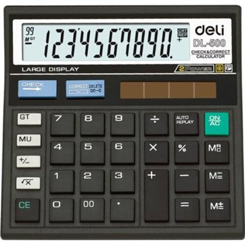 1 Piece Deli DL-500 calculator big button big screen desktop plastic buttons to check the number of computers