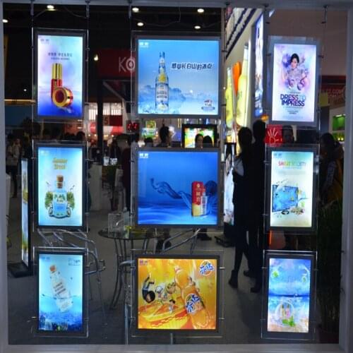 10 Unit/ Column) A4 Single Sided Real Estate Window Display System Illuminated LED Suspended Kits,Led Light Panel with U Pocket