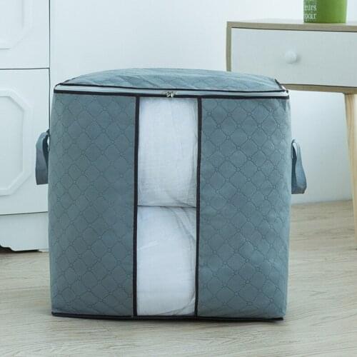 2 pack Waterproof Portable Clothes Storage Bag Organizer Folding Closet Organizer For Pillow Quilt Blanket Quilt Bag Organizer