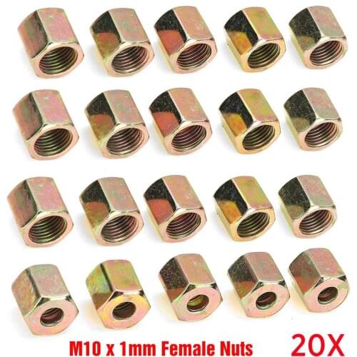 20PCS M10 x 1mm Male / Female End Union Metric Screw Nuts For 3/16" Copper Brake Tubes Line Pipe Fittings